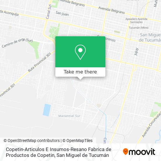 Copetin-Articulos E Insumos-Resano Fabrica de Productos de Copetin map