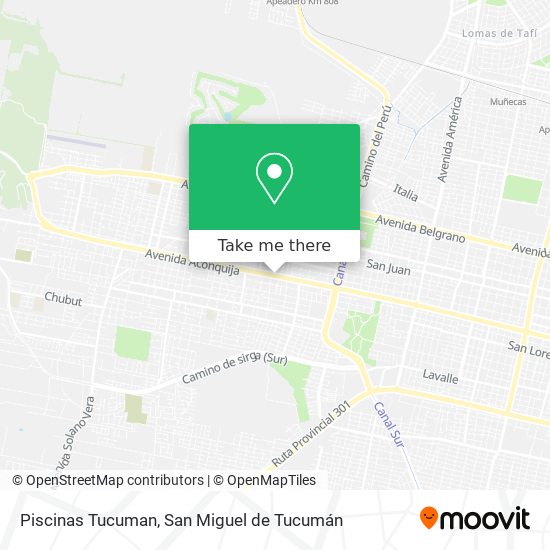 Piscinas Tucuman map