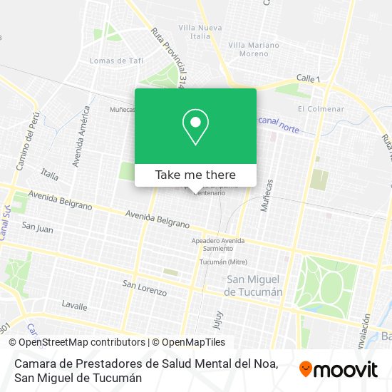 Camara de Prestadores de Salud Mental del Noa map