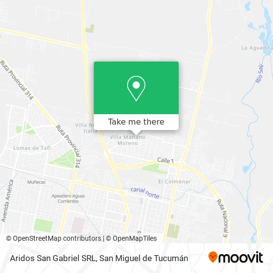 Mapa de Aridos San Gabriel SRL