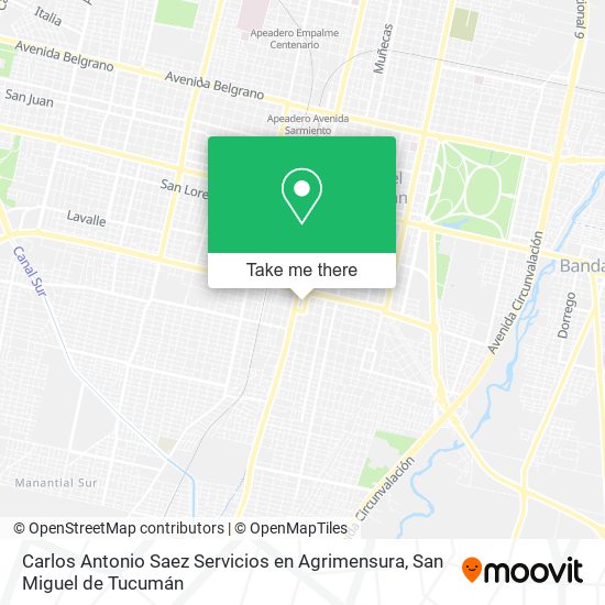 Mapa de Carlos Antonio Saez Servicios en Agrimensura