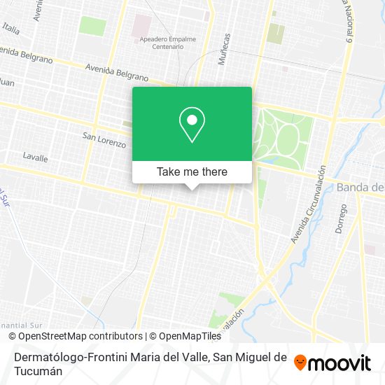 Mapa de Dermatólogo-Frontini Maria del Valle