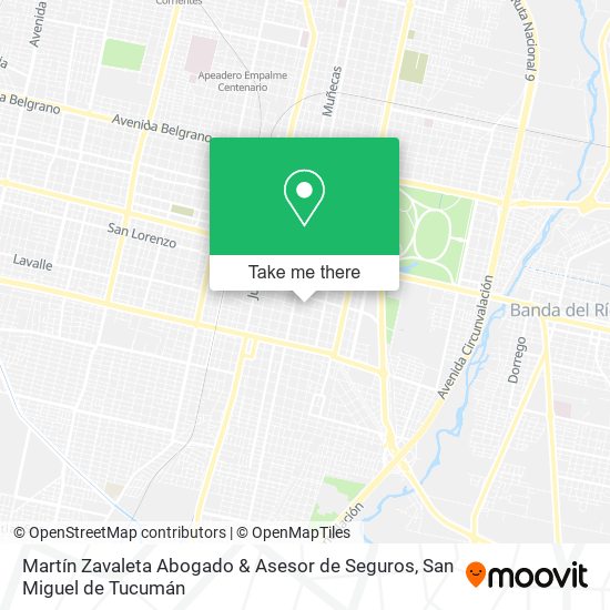 Mapa de Martín Zavaleta Abogado & Asesor de Seguros