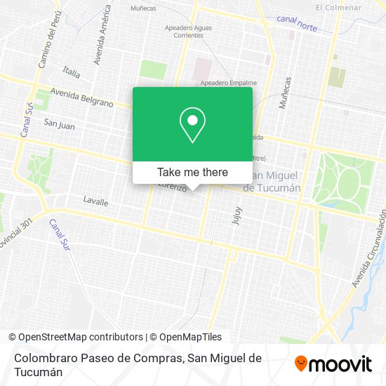 Colombraro Paseo de Compras map