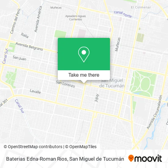 Baterias Edna-Roman Rios map
