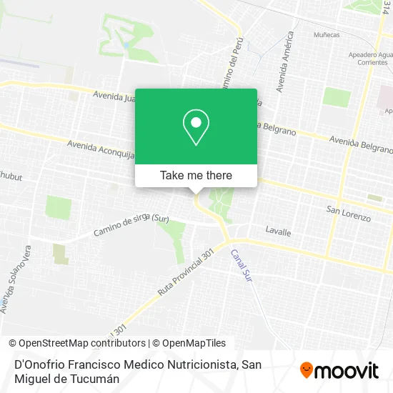 Mapa de D'Onofrio Francisco Medico Nutricionista