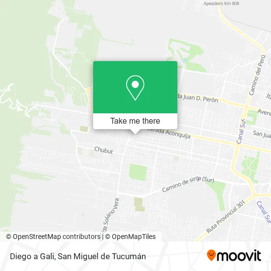 Mapa de Diego a Gali