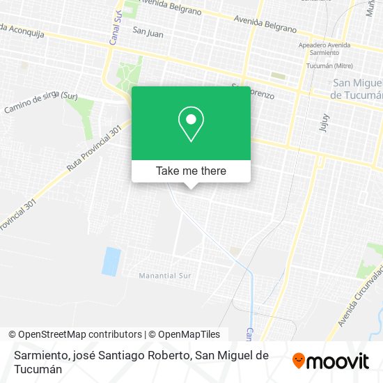 Sarmiento, josé Santiago Roberto map