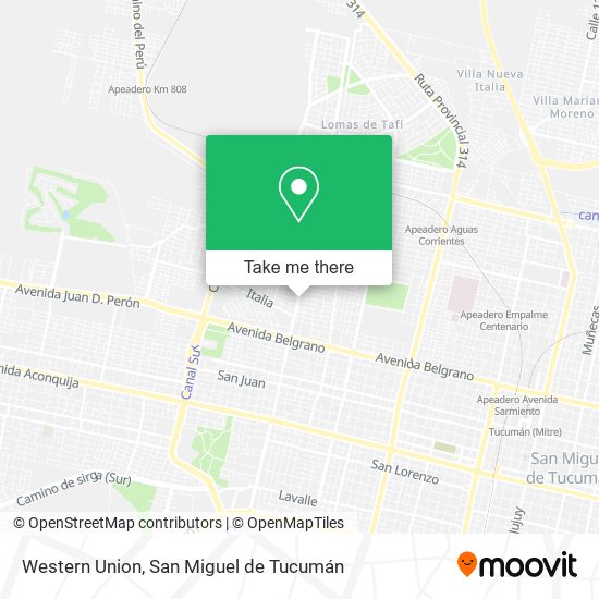 Mapa de Western Union