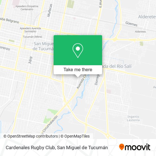 Mapa de Cardenales Rugby Club