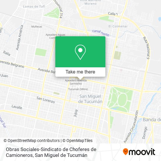 Obras Sociales-Sindicato de Choferes de Camioneros map
