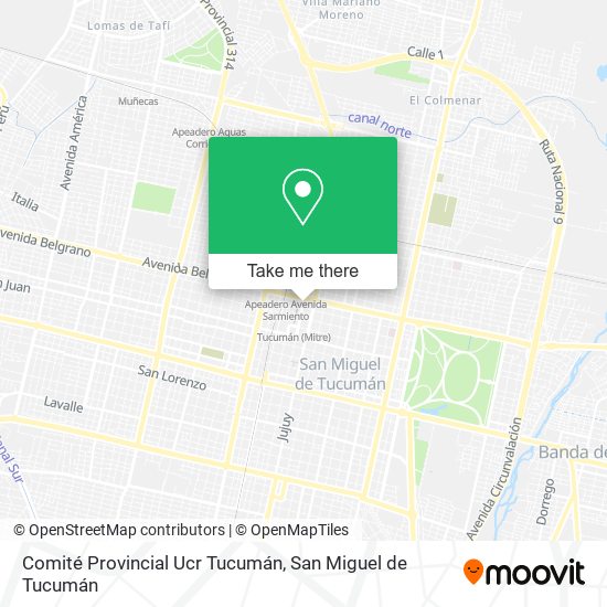 Comité Provincial Ucr Tucumán map