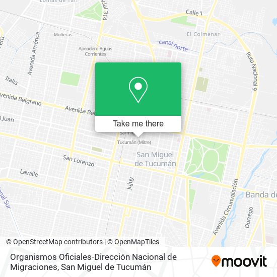 Organismos Oficiales-Dirección Nacional de Migraciones map