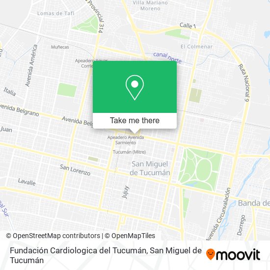 Mapa de Fundación Cardiologica del Tucumán