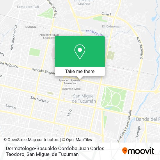 Dermatólogo-Basualdo Córdoba Juan Carlos Teodoro map