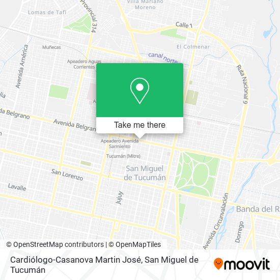 Mapa de Cardiólogo-Casanova Martin José