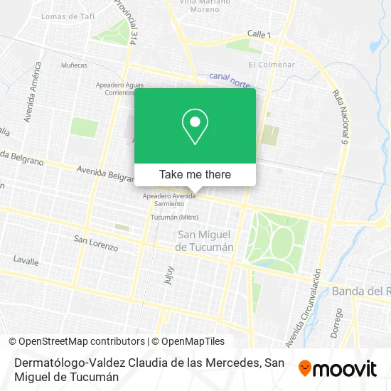 Mapa de Dermatólogo-Valdez Claudia de las Mercedes