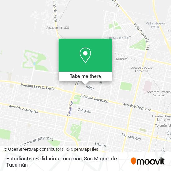 Estudiantes Solidarios Tucumán map
