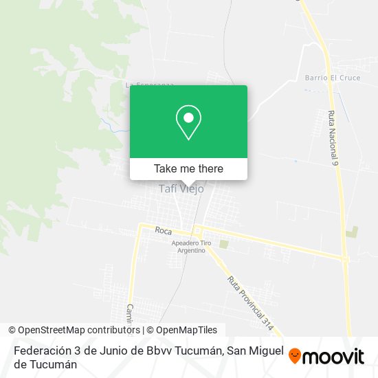 Federación 3 de Junio de Bbvv Tucumán map
