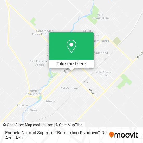 Escuela Normal Superior ""Bernardino Rivadavia"" De Azul map