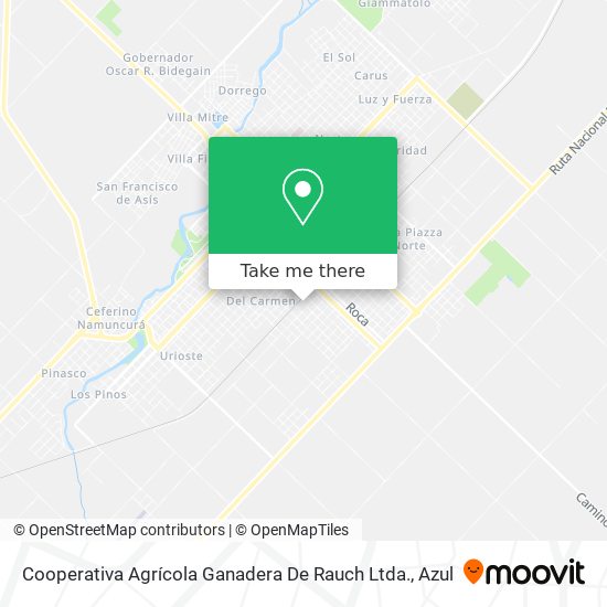 Cooperativa Agrícola Ganadera De Rauch Ltda. map