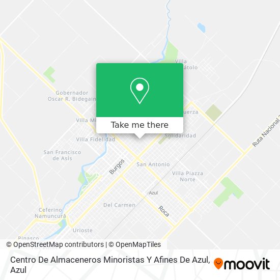 Centro De Almaceneros Minoristas Y Afines De Azul map