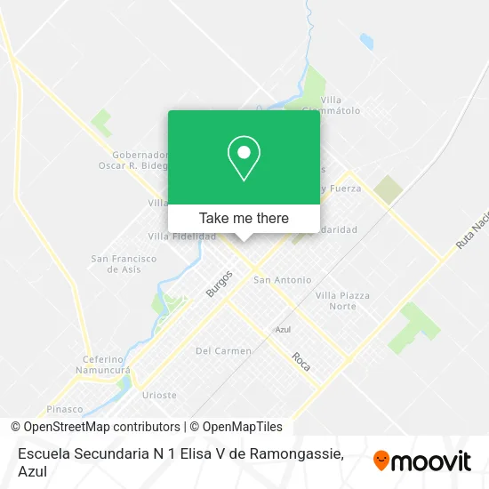 Mapa de Escuela Secundaria N 1 Elisa V de Ramongassie