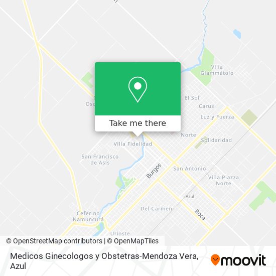 Medicos Ginecologos y Obstetras-Mendoza Vera map