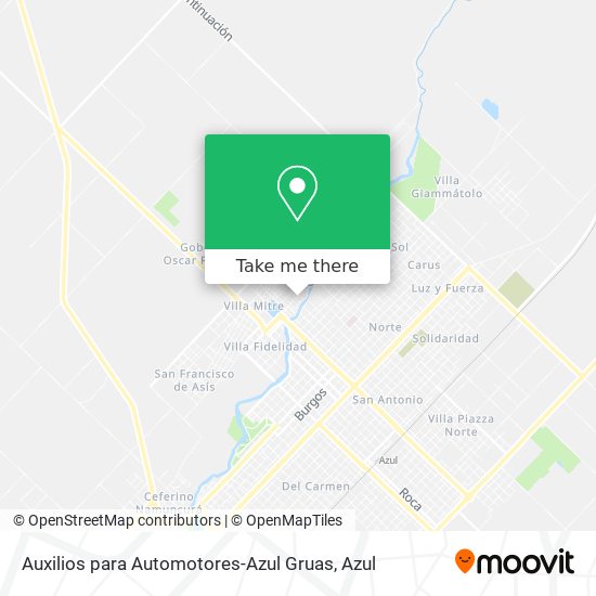 Mapa de Auxilios para Automotores-Azul Gruas