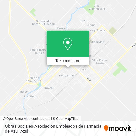 Obras Sociales-Asociación Empleados de Farmacia de Azul map