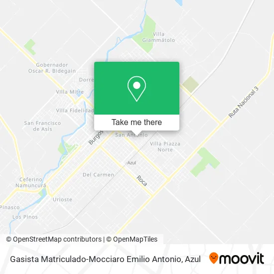 Mapa de Gasista Matriculado-Mocciaro Emilio Antonio