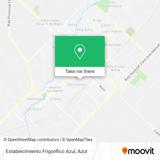 Establecimiento Frigorífico Azul map
