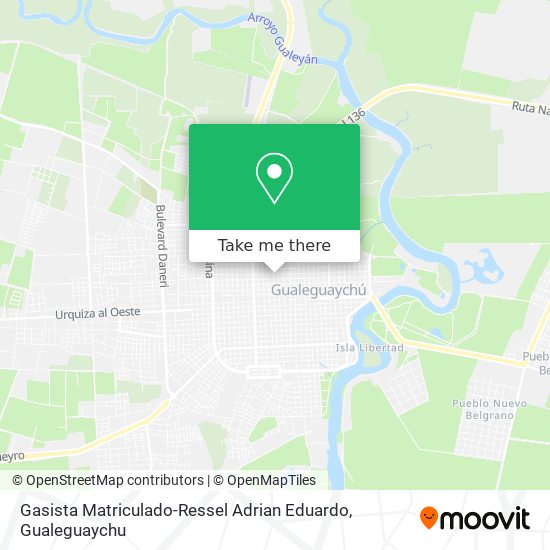 Mapa de Gasista Matriculado-Ressel Adrian Eduardo