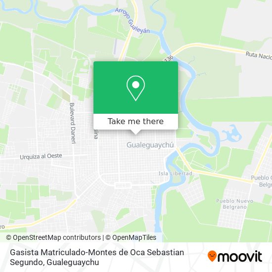 Gasista Matriculado-Montes de Oca Sebastian Segundo map