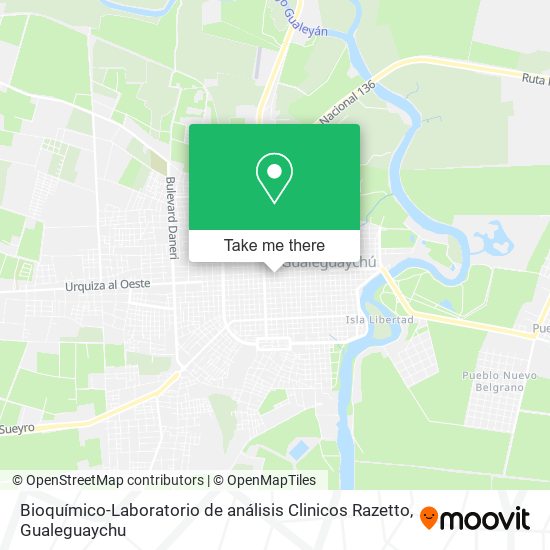 Bioquímico-Laboratorio de análisis Clinicos Razetto map