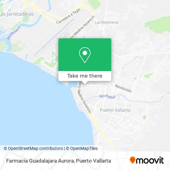 Farmacia Guadalajara Aurora map