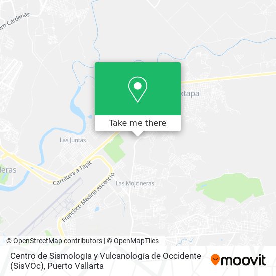 Mapa de Centro de Sismología y Vulcanología de Occidente (SisVOc)