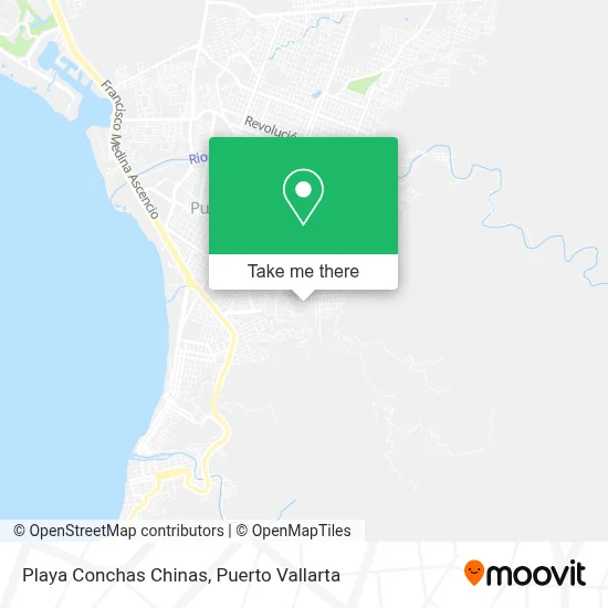 Playa Conchas Chinas map