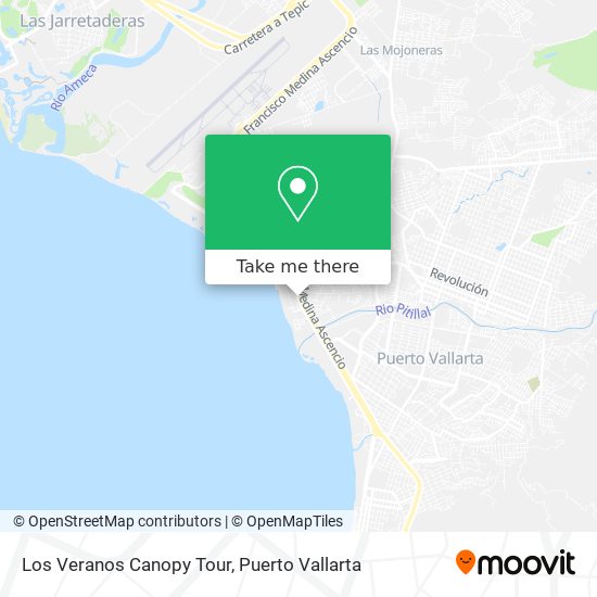 Mapa de Los Veranos Canopy Tour