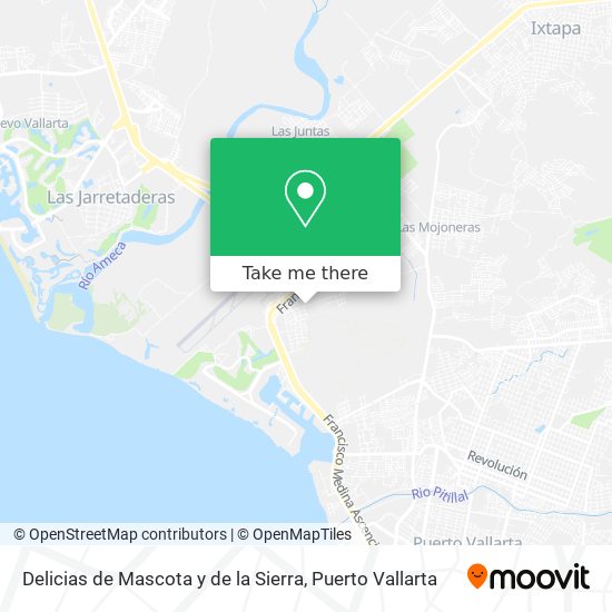 Mapa de Delicias de Mascota y de la Sierra