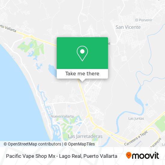 Mapa de Pacific Vape Shop Mx - Lago Real
