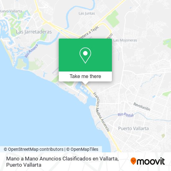 Mapa de Mano a Mano Anuncios Clasificados en Vallarta