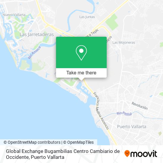Mapa de Global Exchange Bugambilias Centro Cambiario de Occidente