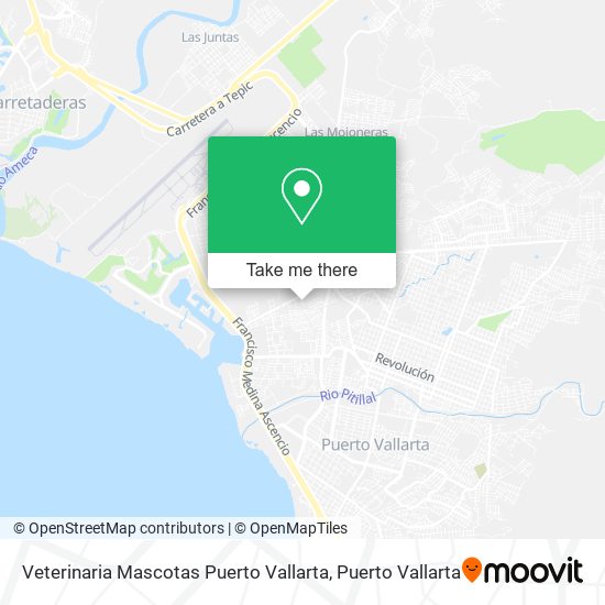 Mapa de Veterinaria Mascotas Puerto Vallarta