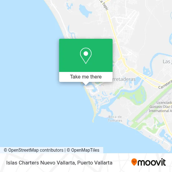 Islas Charters Nuevo Vallarta map