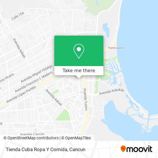 Mapa de Tienda Cuba Ropa Y Comida