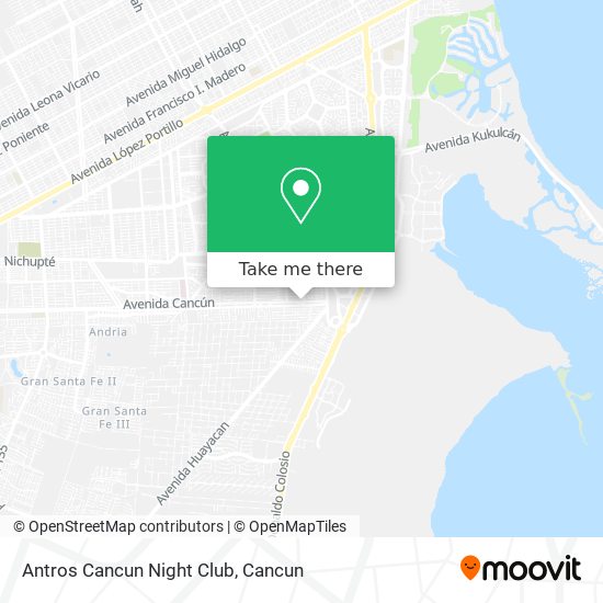 How to get to Antros Cancun Night Club in Benito Juárez by Bus?