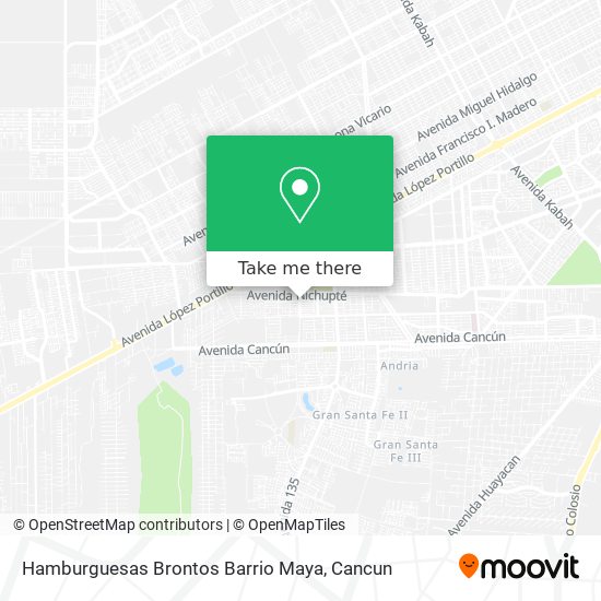 Hamburguesas Brontos Barrio Maya map