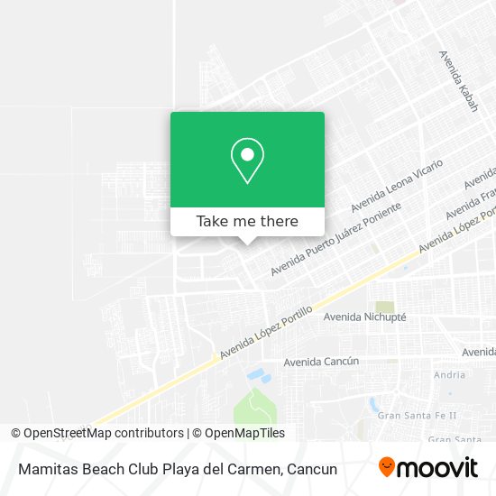 How to get to Mamitas Beach Club Playa del Carmen in Benito Juárez by Bus?