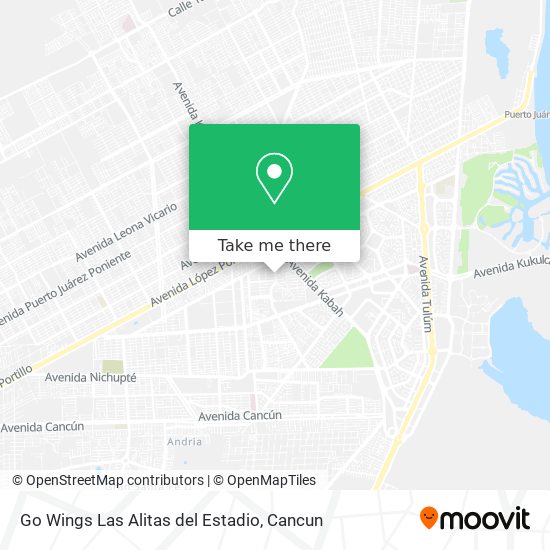 How to get to Go Wings Las Alitas del Estadio in Benito Juárez by Bus?